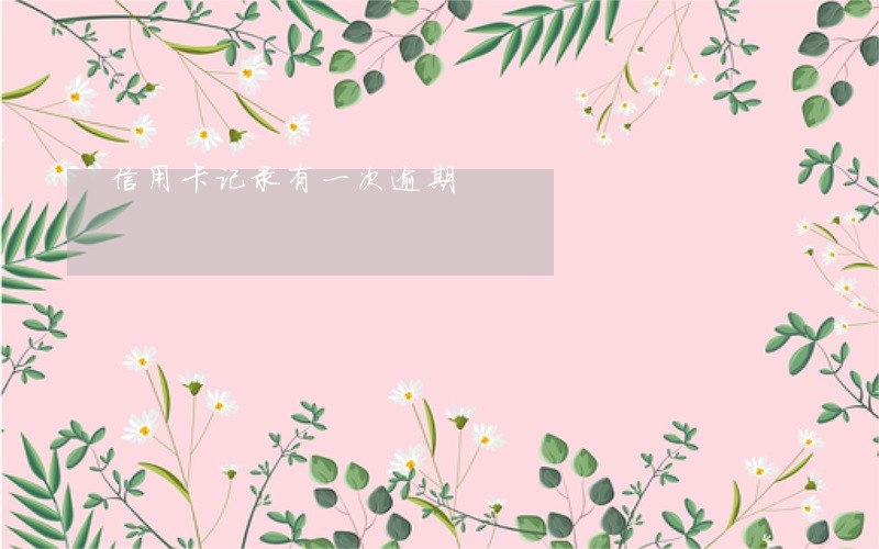 信用卡记录有一次逾期 信用卡记录有一次逾期