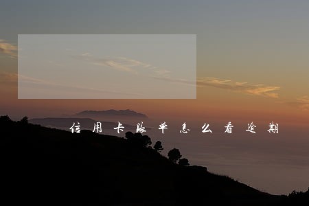 信用卡账单怎么看逾期 信用卡账单怎么看逾期