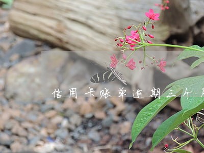信用卡账单逾期三个月了 信用卡账单逾期三个月了
