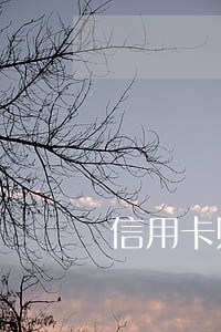 信用卡账单逾期还款的影响