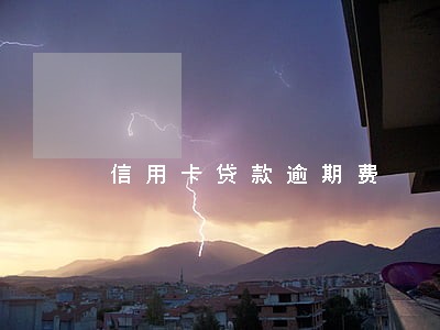 信用卡贷款逾期费 信用卡贷款逾期费