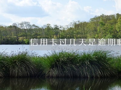 信用卡过几天是逾期啊 信用卡过几天是逾期啊