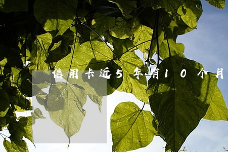 信用卡近5年有10个月逾期 信用卡近5年有10个月逾期