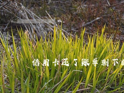 信用卡还了账单剩下的算逾期吗 信用卡还了账单剩下的算逾期吗