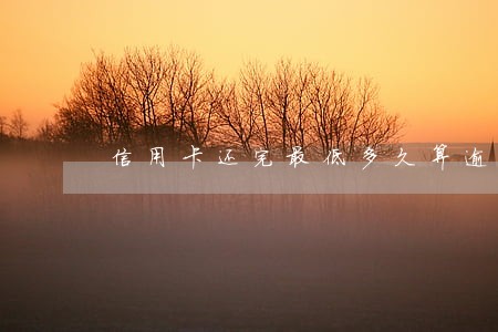 信用卡还完最低多久算逾期 信用卡还完最低多久算逾期