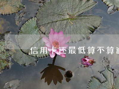 信用卡还最低算不算逾期 信用卡还最低算不算逾期