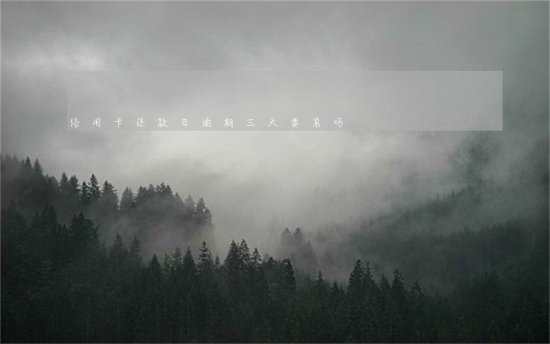 信用卡还款日逾期三天要紧吗 信用卡还款日逾期三天要紧吗