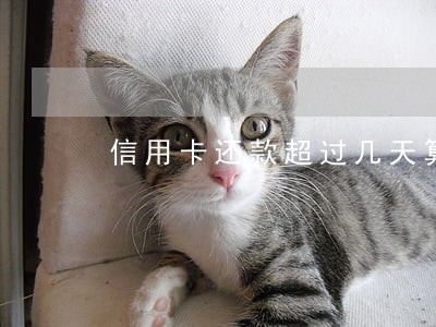 信用卡还款超过几天算逾期 信用卡还款超过几天算逾期