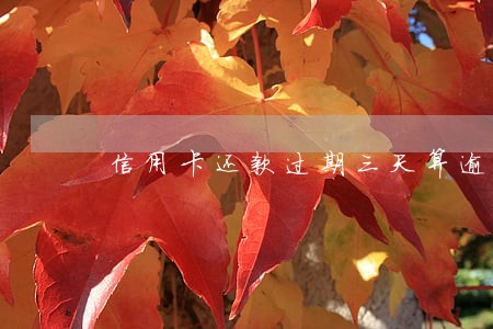 信用卡还款过期三天算逾期么 信用卡还款过期三天算逾期么