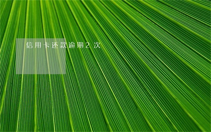 信用卡还款逾期2次 信用卡还款逾期2次