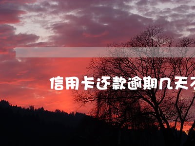 信用卡还款逾期几天不影响 信用卡还款逾期几天不影响