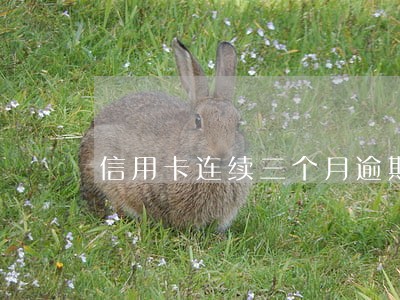 信用卡连续三个月逾期了有哪些后果