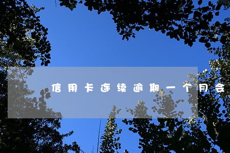 信用卡连续逾期一个月会怎么样 信用卡连续逾期一个月会怎么样