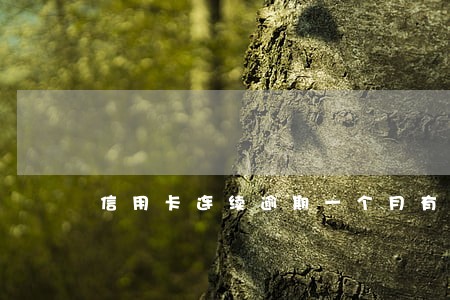 信用卡连续逾期一个月有什么后果