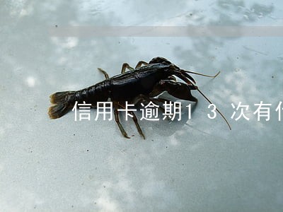 信用卡逾期13次有什么后果 信用卡逾期13次有什么后果