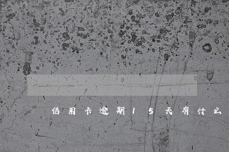 信用卡逾期15天有什么影响 信用卡逾期15天有什么影响