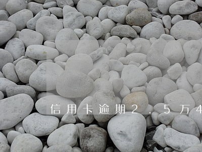 信用卡逾期2.5万4个月 信用卡逾期2.5万4个月