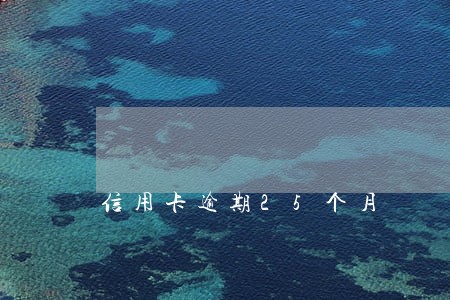 信用卡逾期25个月 信用卡逾期25个月