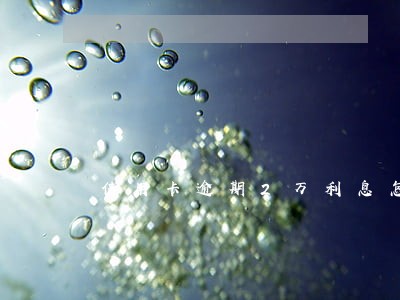 信用卡逾期2万利息怎么算 信用卡逾期2万利息怎么算