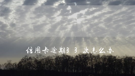 信用卡逾期33次怎么办 信用卡逾期33次怎么办