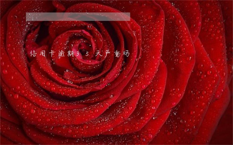信用卡逾期35天严重吗 信用卡逾期35天严重吗
