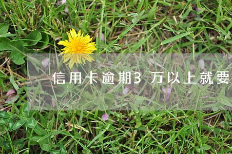 信用卡逾期3万以上就要坐牢吗
