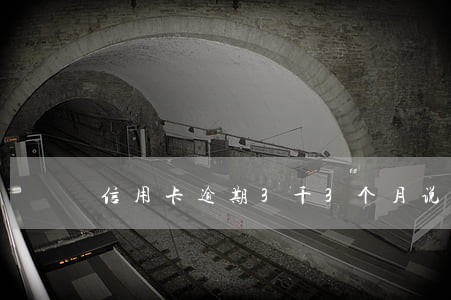 信用卡逾期3千3个月说立案