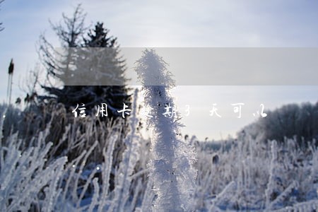 信用卡逾期3天可以 信用卡逾期3天可以