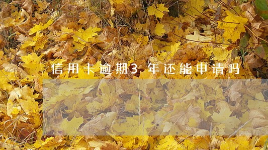 信用卡逾期3年还能申请吗 信用卡逾期3年还能申请吗