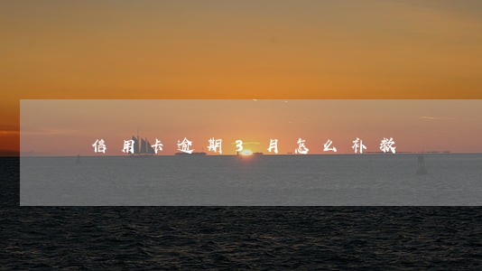 信用卡逾期3月怎么补救