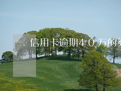 信用卡逾期40万的努力还钱 信用卡逾期40万的努力还钱