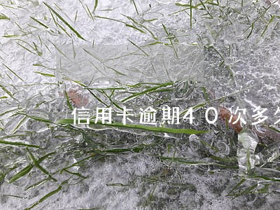 信用卡逾期40次多久能恢复