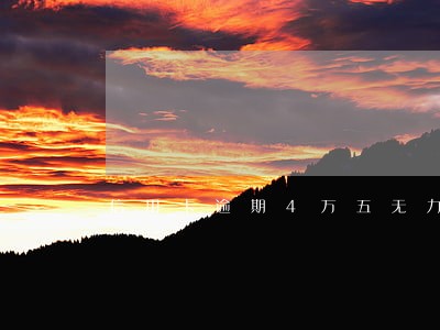 信用卡逾期4万五无力偿还