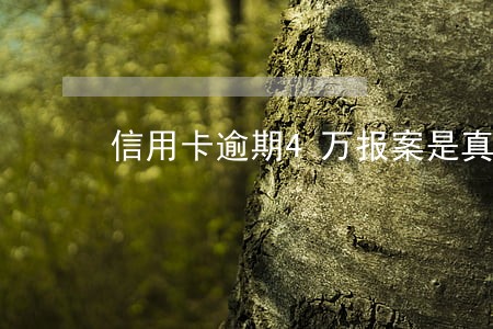 信用卡逾期4万报案是真的吗 信用卡逾期4万报案是真的吗