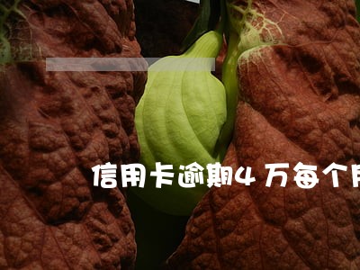 信用卡逾期4万每个月还一千