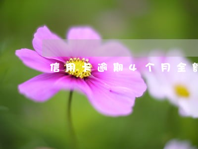 信用卡逾期4个月全额还款后被 信用卡逾期4个月全额还款后被
