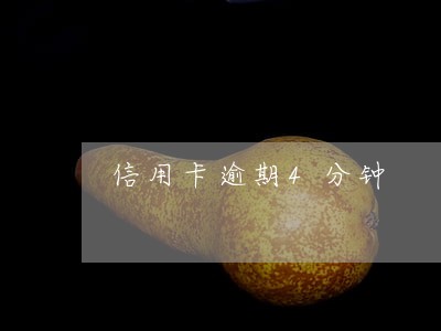 信用卡逾期4分钟 信用卡逾期4分钟