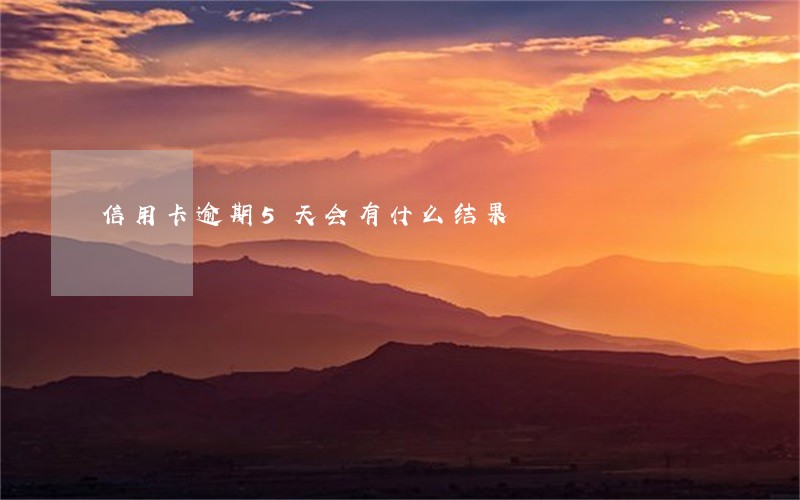 信用卡逾期5天会有什么结果 信用卡逾期5天会有什么结果
