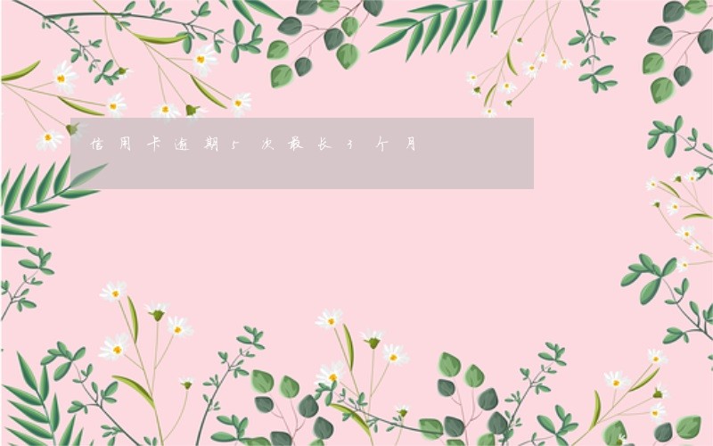 信用卡逾期5次最长3个月