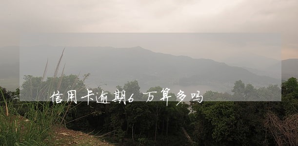 信用卡逾期6万算多吗