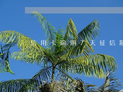 信用卡逾期7天征信报告 信用卡逾期7天征信报告