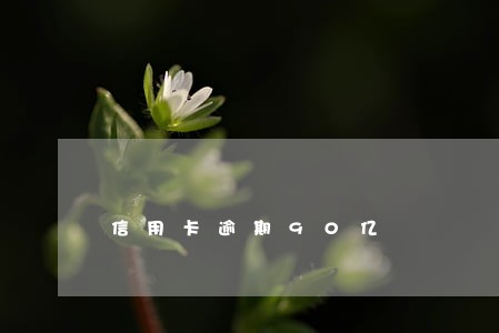 信用卡逾期90亿 信用卡逾期90亿