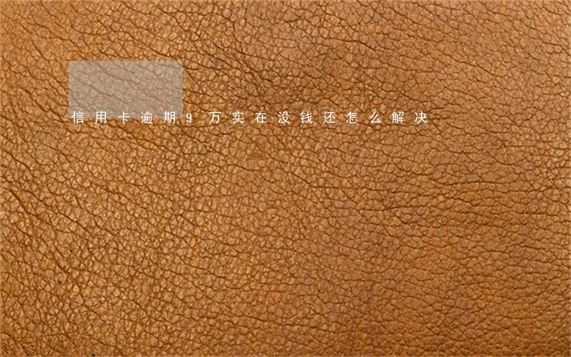 信用卡逾期9万实在没钱还怎么解决 信用卡逾期9万实在没钱还怎么解决