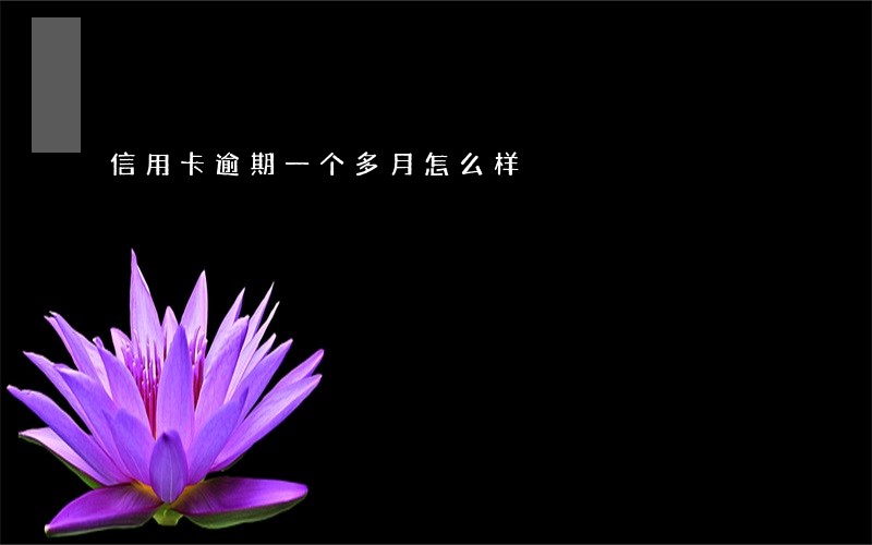 信用卡逾期一个多月怎么样