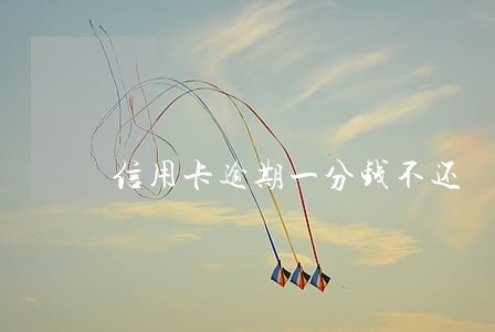 信用卡逾期一分钱不还 信用卡逾期一分钱不还