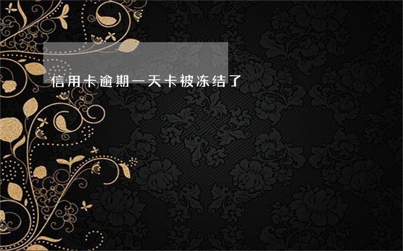 信用卡逾期一天卡被冻结了 信用卡逾期一天卡被冻结了