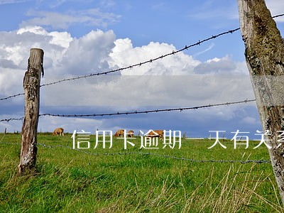 信用卡逾期一天有关系 信用卡逾期一天有关系
