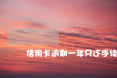 信用卡逾期一年只还手续费