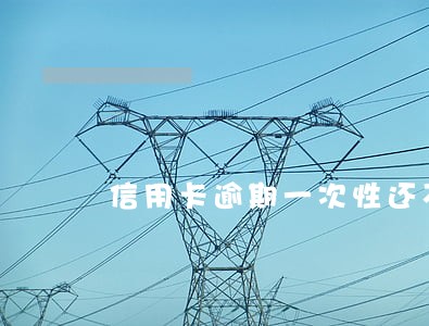 信用卡逾期一次性还不清 信用卡逾期一次性还不清