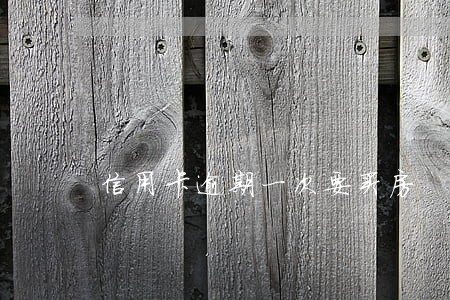 信用卡逾期一次要买房 信用卡逾期一次要买房